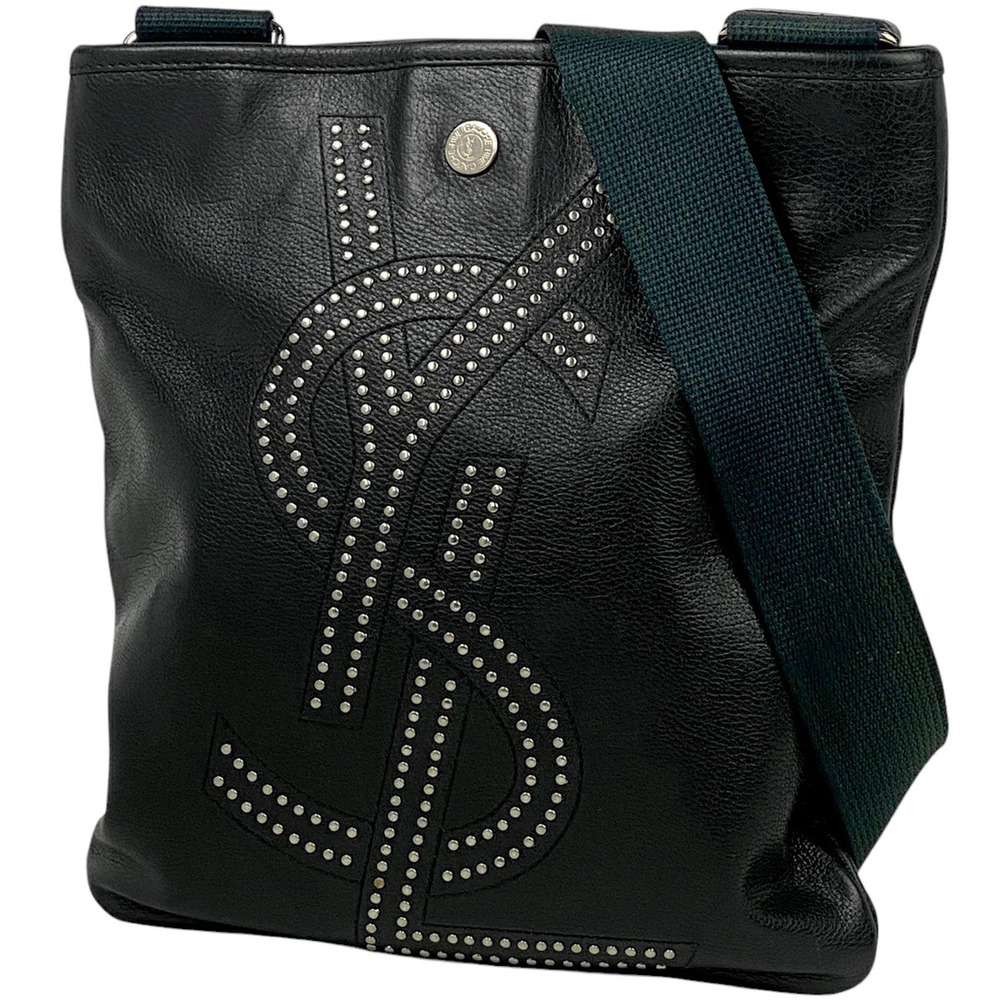 Saint Laurent Yves shoulder bag studded leather black